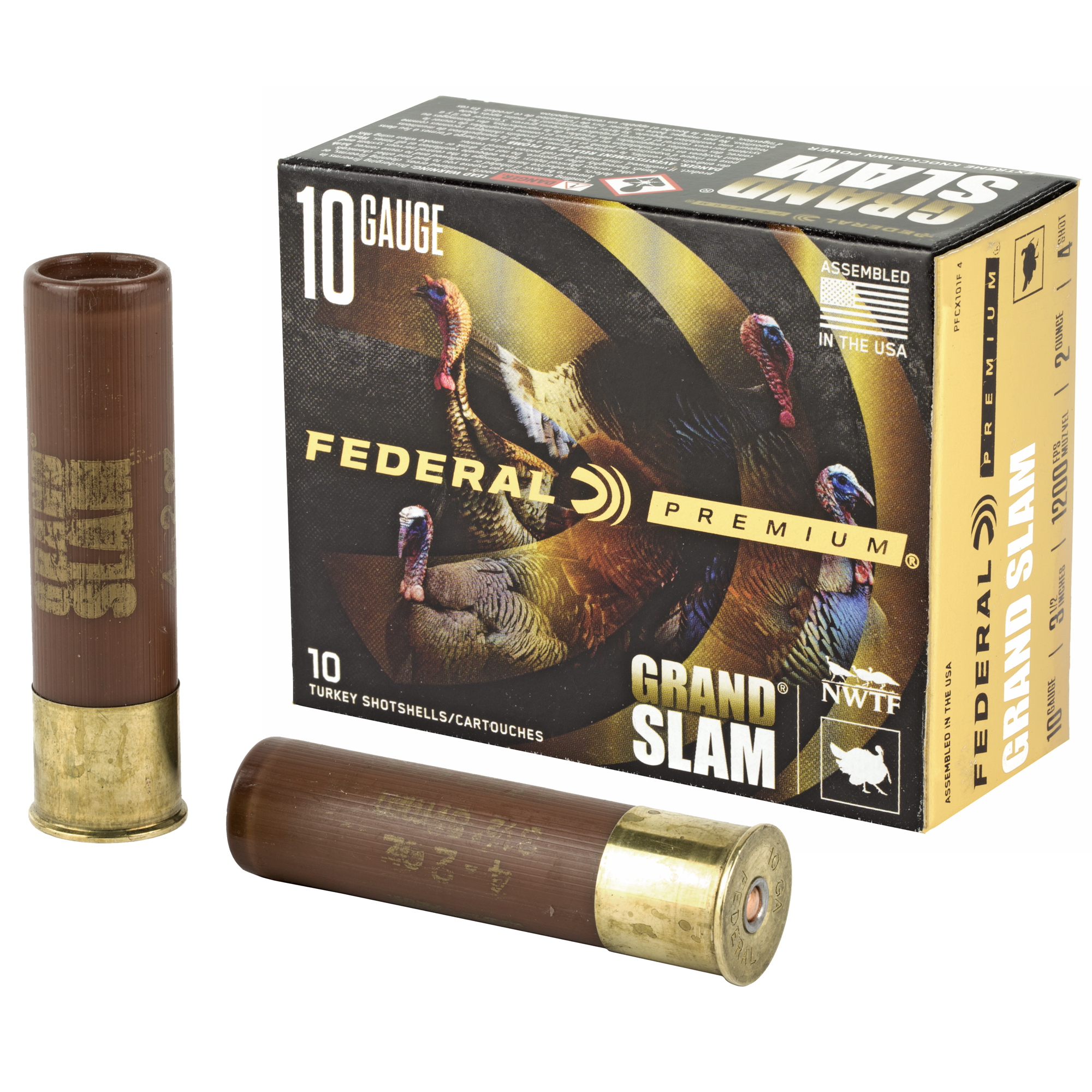Ammo 10 Gauge Federal Grand Slam #4 shot Turkey Loads
